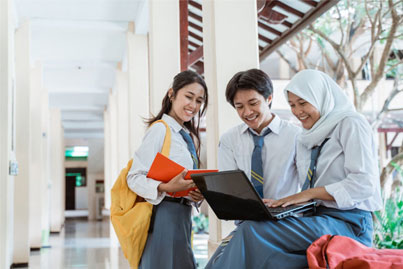 Students outside socialising